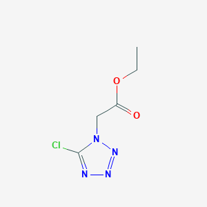 molecular formula C5H7ClN4O2 B8326207 5-Chloro-1H-tetrazole-1-acetic acid ethyl ester CAS No. 26476-24-4
