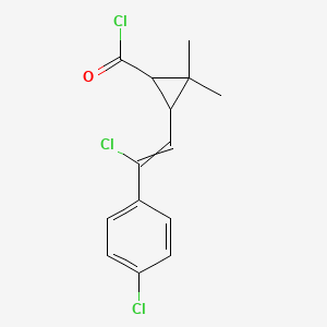 molecular formula C14H13Cl3O B8326211 3-[2-Chloro-2-(4-chlorophenyl)ethenyl]-2,2-dimethylcyclopropanecarbonyl chloride CAS No. 78235-79-7