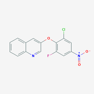 molecular formula C15H8ClFN2O3 B8326274 3-Chloro-5-fluoro-4-(quinolin-3-yloxy)nitrobenzene 