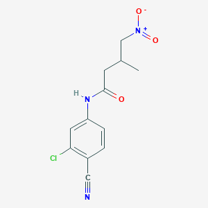 molecular formula C12H12ClN3O3 B8326303 N-(3-chloro-4-cyanophenyl)-3-methyl-4-nitrobutanamide 