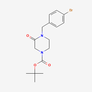 molecular formula C16H21BrN2O3 B8326308 1,1-Dimethylethyl 4-[(4-bromophenyl)methyl]-3-oxo-1-piperazinecarboxylate CAS No. 1301198-47-9