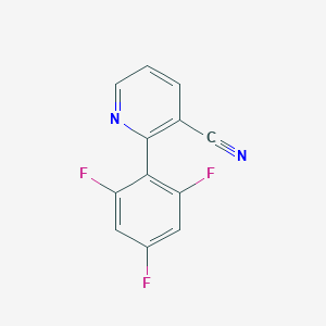 molecular formula C12H5F3N2 B8326310 2-(2,4,6-Trifluorophenyl)nicotinonitrile 