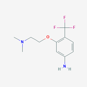 molecular formula C11H15F3N2O B8326323 Benzenamine, 3-[2-(dimethylamino)ethoxy]-4-(trifluoromethyl)- 