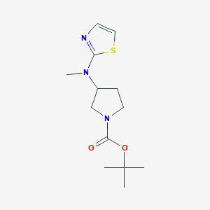 molecular formula C13H21N3O2S B8326332 tert-Butyl 3-(methyl(thiazol-2-yl)amino)pyrrolidine-1-carboxylate 
