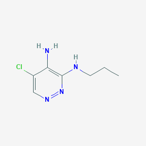 molecular formula C7H11ClN4 B8326339 5-Chloro-N3-propylpyridazine-3,4-diamine 