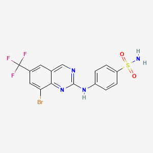 molecular formula C15H10BrF3N4O2S B8326348 4-(8-Bromo-6-(trifluoromethyl)quinazolin-2-ylamino)benzenesulfonamide CAS No. 953039-42-4