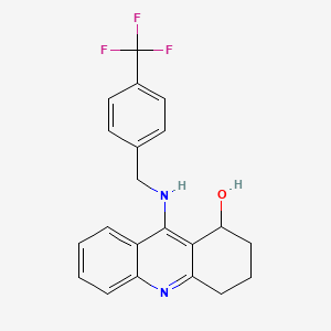 molecular formula C21H19F3N2O B8326366 9-(((4-(Trifluoromethyl)phenyl)methyl)amino)-1,2,3,4-tetrahydro-1-acridinol CAS No. 104628-37-7