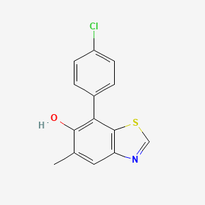 molecular formula C14H10ClNOS B8326476 7-(4-Chlorophenyl)-5-methylbenzo[d]thiazol-6-ol 