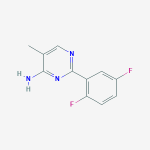 molecular formula C11H9F2N3 B8326487 2-(2,5-Difluorophenyl)-5-methylpyrimidin-4-amine 