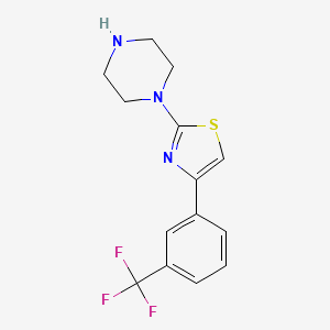 molecular formula C14H14F3N3S B8326540 1-[4-(3-Trifluoromethylphenyl)-1,3-thiazol-2-yl]piperazine 