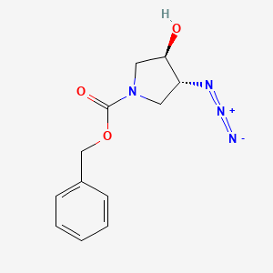 molecular formula C12H14N4O3 B8326541 Racemic trans-benzyl 3-azido-4-hydroxypyrrolidine-1-carboxylate 