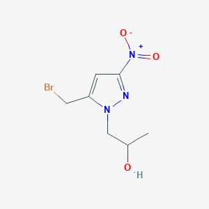 molecular formula C7H10BrN3O3 B8326550 1-(5-(Bromomethyl)-3-nitro-1H-pyrazol-1-yl)propan-2-ol 