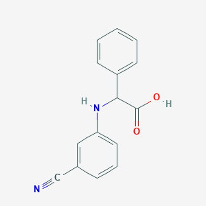 molecular formula C15H12N2O2 B8326600 (3-Cyanophenylamino)phenylacetic acid 