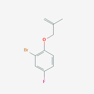molecular formula C10H10BrFO B8326706 2-Bromo-4-fluoro-1-[(2-methylprop-2-en-1-yl)oxy]benzene 