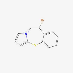 molecular formula C12H10BrNS B8326735 (+/-)-9-Bromo-9,10-dihydropyrrolo[2,1-b][1,3]benzothiazepine 