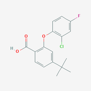 molecular formula C17H16ClFO3 B8326833 4-Tert-butyl-2-(2-chloro-4-fluorophenoxy)benzoic acid 