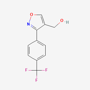 molecular formula C11H8F3NO2 B8326862 3-(4-Trifluoromethylphenyl)-4-isoxazolylmethanol 