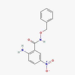 molecular formula C14H13N3O4 B8326863 2-amino-5-nitro-N-benzyloxylbenzamide 