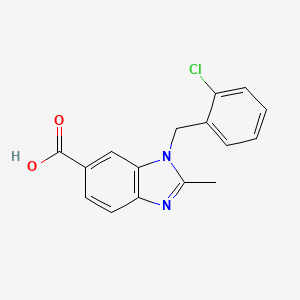molecular formula C16H13ClN2O2 B8326882 6-Carboxy-1-(2-Chlorobenzyl)-2-Methylbenzimidazole 
