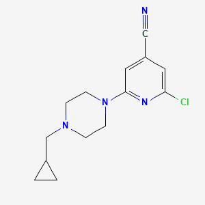 molecular formula C14H17ClN4 B8326890 2-Chloro-6-[4-(cyclopropylmethyl)piperazin-1-yl]pyridine-4-carbonitrile 