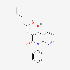 molecular formula C20H22N2O3 B8326921 4-hydroxy-3-(2-hydroxyhexyl)-1-phenyl-1,8-naphthyridin-2(1H)-one CAS No. 89108-60-1