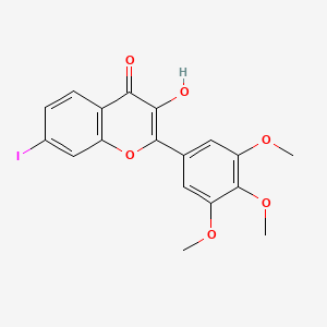 molecular formula C18H15IO6 B8326933 3-Hydroxy-7-iodo-2-(3,4,5-trimethoxyphenyl)-4H-1-benzopyran-4-one CAS No. 649551-70-2