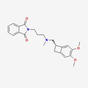 molecular formula C23H26N2O4 B8326937 (S)-2-(3-(((3,4-Dimethoxybicyclo[4.2.0]octa-1(6),2,4-trien-7-yl)methyl)(methyl)amino)propyl)isoindoline-1,3-dione 