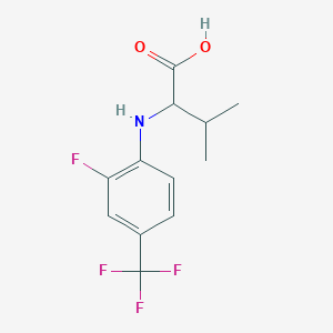 molecular formula C12H13F4NO2 B8326947 2-(2-Fluoro-4-trifluoromethylphenylamino)-3-methylbutanoic acid 