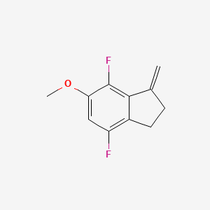 molecular formula C11H10F2O B8326960 4,7-Difluoro-6-methoxy-1-methylene-2,3-dihydro-1H-indene 