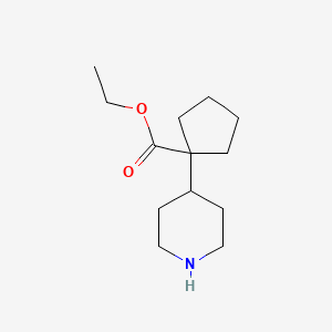 molecular formula C13H23NO2 B8326965 1-Piperidin-4-yl-cyclopentanecarboxylic acid ethyl ester 