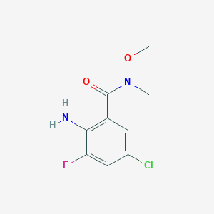 molecular formula C9H10ClFN2O2 B8327073 2-Amino-5-chloro-3-fluoro-N-methoxy-N-methyl-benzamide 