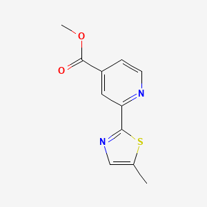 molecular formula C11H10N2O2S B8327083 Methyl 2-(5-methylthiazol-2-yl)isonicotinate 
