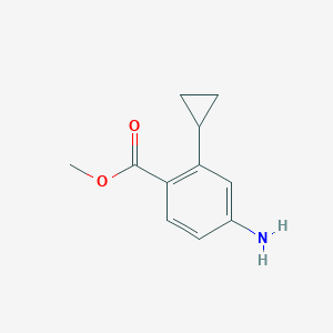 molecular formula C11H13NO2 B8327133 Methyl 4-amino-2-cyclopropylbenzoate 