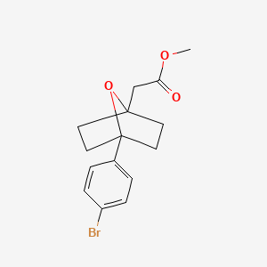 molecular formula C15H17BrO3 B8327146 Methyl 2-(4-(4-bromophenyl)-7-oxabicyclo[2.2.1]heptan-1-yl)acetate 