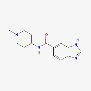 molecular formula C14H18N4O B8327161 3H-benzoimidazole-5-carboxylic acid (1-methyl-piperidin-4-yl)-amide 