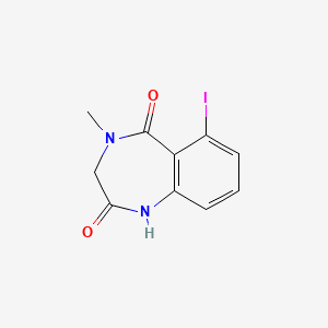 molecular formula C10H9IN2O2 B8327169 6-Iodo-4-methyl-3,4-dihydro-1H-benzo[e][1,4]diazepine-2,5-dione 