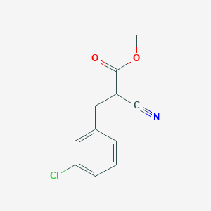 molecular formula C11H10ClNO2 B8327178 Methyl 3-(3-chlorophenyl)-2-cyanopropionate 