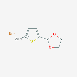 molecular formula C7H7BrO2SZn B8327185 zinc;2-(2H-thiophen-2-id-5-yl)-1,3-dioxolane;bromide 