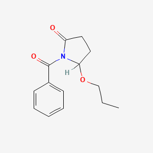 molecular formula C14H17NO3 B8327201 (+-)-1-Benzoyl-5-propoxy-2-pyrrolidinone CAS No. 136410-05-4