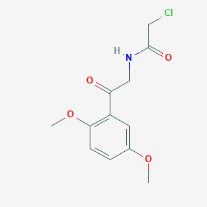 molecular formula C12H14ClNO4 B8327223 2-Chloro-n-(beta-oxo-2,5-dimethoxy phenethyl)-acetamide CAS No. 59908-77-9