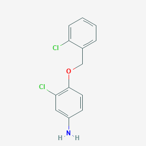 molecular formula C13H11Cl2NO B8327228 4-(2-Chlorobenzyloxy)-3-chlorobenzenamine 