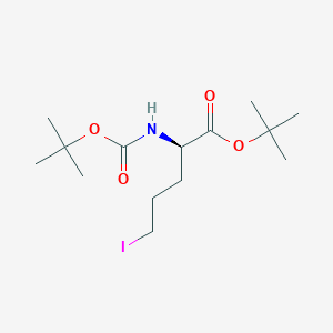 molecular formula C14H26INO4 B8327235 (2R)-(t-butyloxycarbonylamino)-5-iodopentanoic acid t-butyl ester 