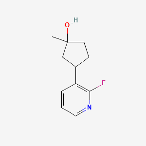molecular formula C11H14FNO B8327236 3-(2-Fluoropyridin-3-yl)-1-methylcyclopentanol 