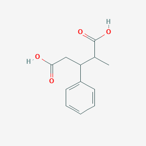 molecular formula C12H14O4 B8327259 2-Phenylbutane-1,3-dicarboxylic acid 