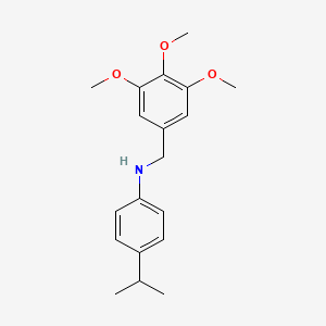 molecular formula C19H25NO3 B8327275 4-i-Propyl-N-(3,4,5-trimethoxybenzyl)aniline Hydrochloride 