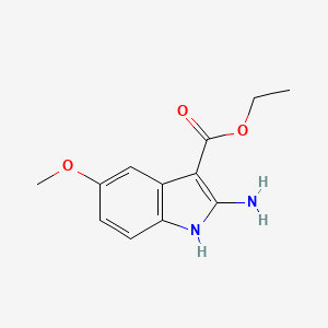 molecular formula C12H14N2O3 B8327313 2-amino-5-methoxy-1H-indole-3-carboxylic acid ethyl ester 