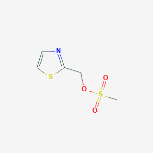 molecular formula C5H7NO3S2 B8327341 Methanesulfonic acid thiazol-2-ylmethyl ester 