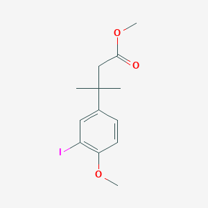 molecular formula C13H17IO3 B8327370 Methyl 3-(3-iodo-4-methoxyphenyl)-3-methylbutanoate 