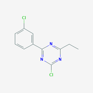 molecular formula C11H9Cl2N3 B8327521 2-Chloro-4-(3-chlorophenyl)-6-ethyl-1,3,5-triazine 