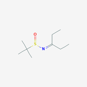molecular formula C9H19NOS B8327550 2-methyl-N-(pentan-3-ylidene)propane-2-sulfinamide 